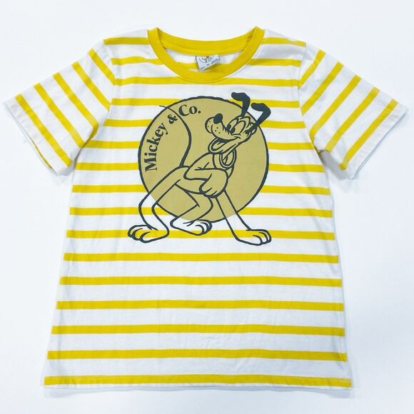 Disney Mickey & Co. Pluto Dog Yellow & White Striped Crewneck T-Shirt XS - Picture 10 of 10
